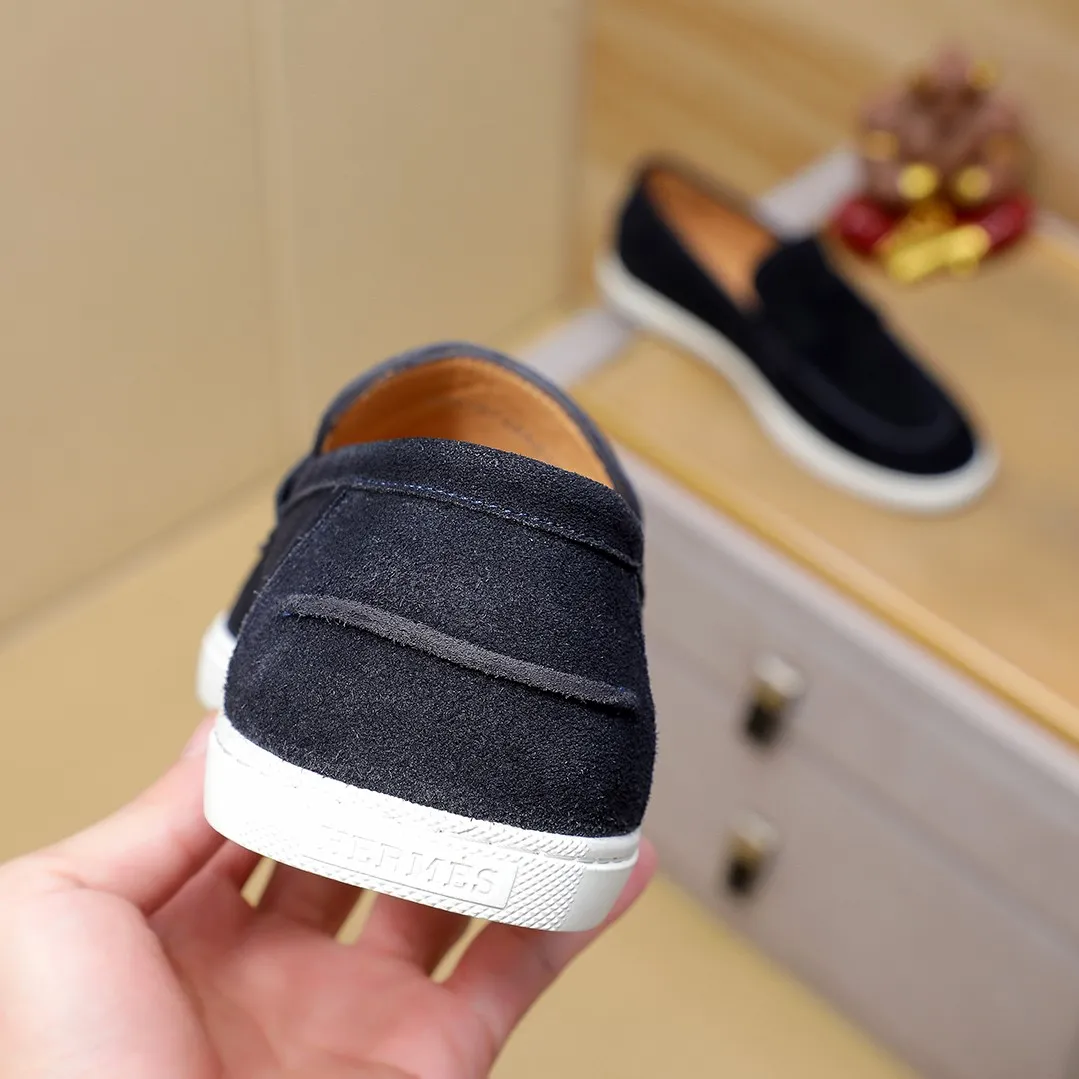 Men's shoes 💰500💰 HERMES Hermès high-end quality original order -Original: imported 🔝Nappa calfskin, frosted cowhide, outer seaming process -Inside: water-dyed cowhide -Outsole: original TPR rubber outsole -Super high quality control·Fine workmanship: High-end, extravagant, and grade) Size: 39-45 (38, 46, can be customized)